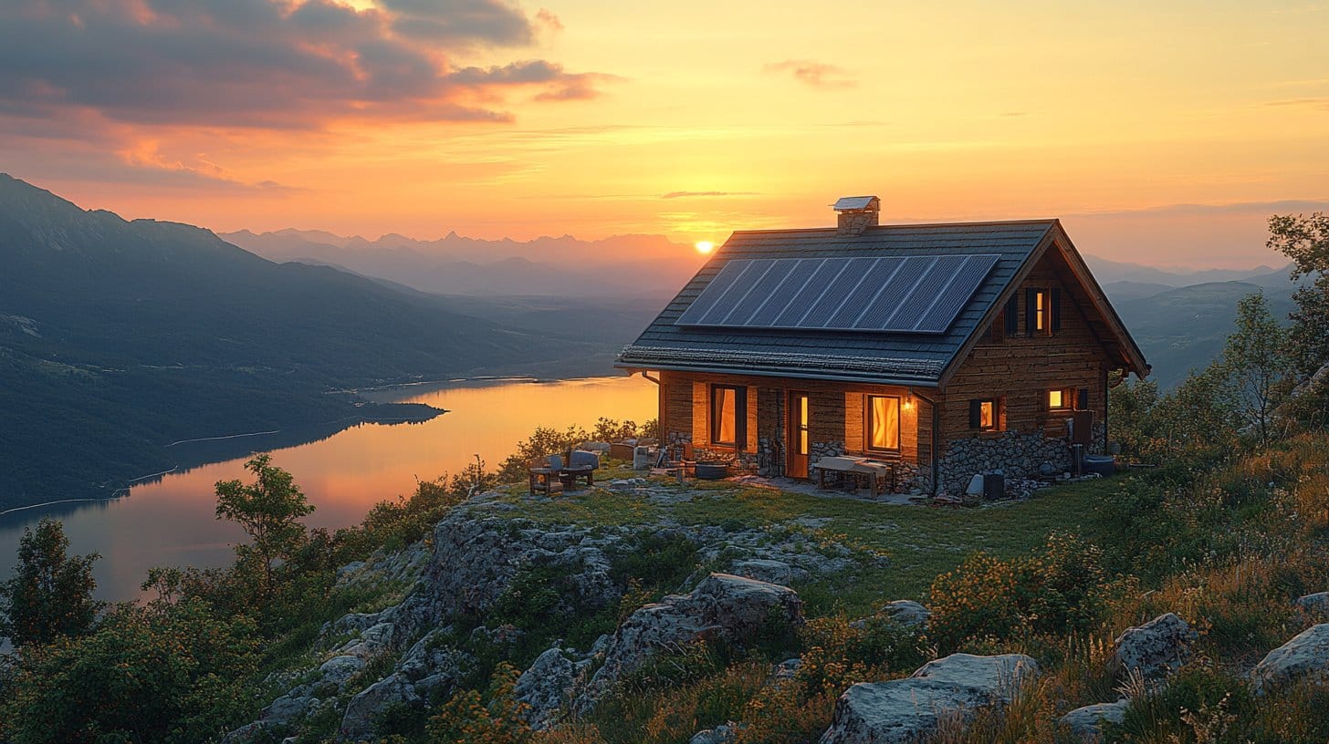 Une maison isolée produit de l'électricité en autoconsommation solaire